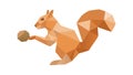 Geometric squirrel, nature, woodland animal, and foraging, vector design Generative AI Royalty Free Stock Photo