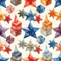 Geometric Star and Cube Pattern Royalty Free Stock Photo