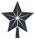 Geometric star icon design with faceted dark grey points and base Royalty Free Stock Photo