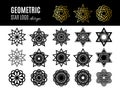 Geometric star outline elements collection