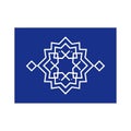 Vector art of geometric star pattern on blue background a symmetrical design with interlocking shapes, creating a modern and Royalty Free Stock Photo