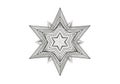 Geometric star pattern with multiple layers, Royalty Free Stock Photo