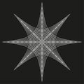 Geometric star shape. Intricate line pattern. Dynamic optical Vector effect. Abstract structure element. Royalty Free Stock Photo