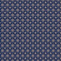 Geometric Star Tile Pattern Seamless Background in Navy Blue and Orange for Design Royalty Free Stock Photo