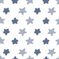 Geometric stars seamless pattern on white background. Abstract star shapes elements wallpaper Royalty Free Stock Photo