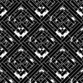 Geometric striped ornamental vector seamless pattern. Ornamental black and white abstract geometrical background. Elegant repeat Royalty Free Stock Photo