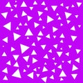 Geometric structure. Abstract white triangles backdrop. Triangle on the purple background Royalty Free Stock Photo