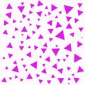 Geometric structure brush. Abstract purple triangles on the white backdrop. Triangle background Royalty Free Stock Photo