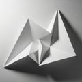 A geometric structure featuring angular, white, paper-like shapes creating a complex Royalty Free Stock Photo
