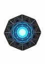 Geometric structure resembling a dodecahedron with a central Royalty Free Stock Photo