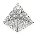 A geometric structure resembling a wireframe pyramid. Composed of numerous black Royalty Free Stock Photo