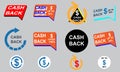 Cash Back Vector Template, Sale Tag, Up to 50%, offer 100% vector template design.
