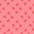 Geometric style seamless ditsy pattern with orchid flower shapes. Pink palette artrwork