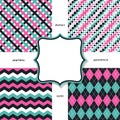 Geometric stylish seamless pattern set. Vector illustration