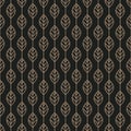 Geometric stylized leaf seamless pattern on black background