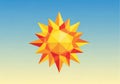 Geometric sun in the center with bold, angular triangles forming rays. Predominantly Royalty Free Stock Photo