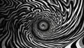 Geometric swirl pattern in black, a futuristic optical illusion backdrop generated by AI
