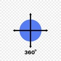 360 degree angle icon. Geometric symbol. Vector illustration on transparent background Royalty Free Stock Photo