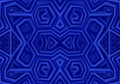 Geometric, symmetrical pattern with a deep blue color scheme. Features hexagonal and triangular Royalty Free Stock Photo