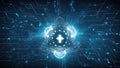 Geometric Tech Network: Cinematic Triangular Connections and Global Connectivity.
