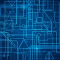 Geometric tech pattern featuring interconnected blue lines on a Royalty Free Stock Photo
