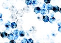 Geometric technological digital abstract modern blue hexagonal b Royalty Free Stock Photo
