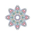 Geometric template vector ornamental symbol. Mandala. Stylized floral pattern Royalty Free Stock Photo