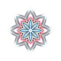 Geometric template vector ornamental symbol. Mandala. Stylized floral pattern Royalty Free Stock Photo