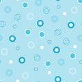 Geometric Tender Seamless Pattern of Blue Circles on Light Backdrop.