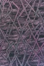 Geometric textile: fuchsia and silver lurex lines on a dark black background Royalty Free Stock Photo