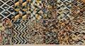 Geometric textile patterns featuring a variety of colorful designs, primarily using Royalty Free Stock Photo