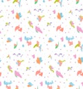 seamless terrazzo pattern in electric pastel colors on white background