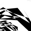 Geometric texture with random angular shapes. Monochrome art Royalty Free Stock Photo