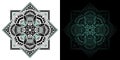 Geometric Thai Mandala Polynesian Art Circle in Square Shapes