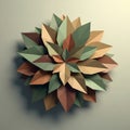 A geometric, three-dimensional paper sculpture with Royalty Free Stock Photo