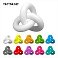 Geometric three-dimensional shape, multi-colored set Royalty Free Stock Photo