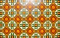 Geometric tile mosaic in autumn colours