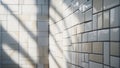 Geometric Tile Wall with Light and Shadow Royalty Free Stock Photo