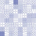 Geometric tiles linear seamless pattern