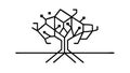 Geometric Tree Abstract Network Connection Digital Vector Icon, vector design Generative AI Royalty Free Stock Photo
