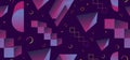 Geometric trendy 3d seamless pattern background with abstract shapes vector illustration ultra violet colors