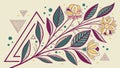 Geometric Triangle with Floral Elements, vector design Generative AI Royalty Free Stock Photo