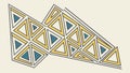 Geometric Triangle Mesh Abstract Gold and Blue Vector, vector design Generative AI Royalty Free Stock Photo