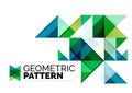 Geometric triangle mosaic pattern element isolated