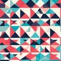 Geometric Triangle Pattern: Bold Graphic Illustrations In Light Red And Dark Cyan Royalty Free Stock Photo