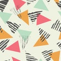 Geometric triangle seamless pattern with color mint, vector illustration