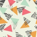 Geometric triangle seamless pattern with color mint, vector