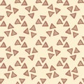 Geometric triangle seamless pattern on light background. Creative scribble geometric wallpaper