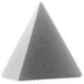 Geometric triangle shape with a halftone dot pattern texture and a white background Royalty Free Stock Photo
