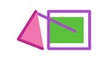 Geometric Triangle Square Icon for Abstract Art, vector design Generative AI Royalty Free Stock Photo